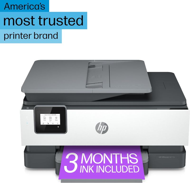 Photo 1 of HP OfficeJet 8015e Wireless Color All-in-One Printer with 3 months of ink included
