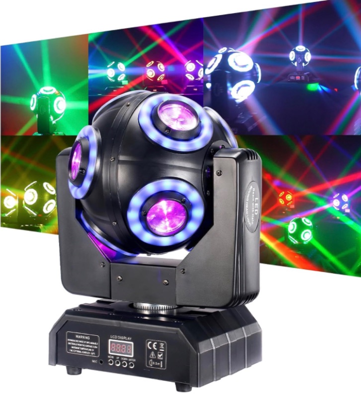 Photo 1 of DJXFLI Moving Head Stage Light with Halo Beam 8x15W LED Stage Lights RGBW 4in1 DJ Lights 360°Moving Head 