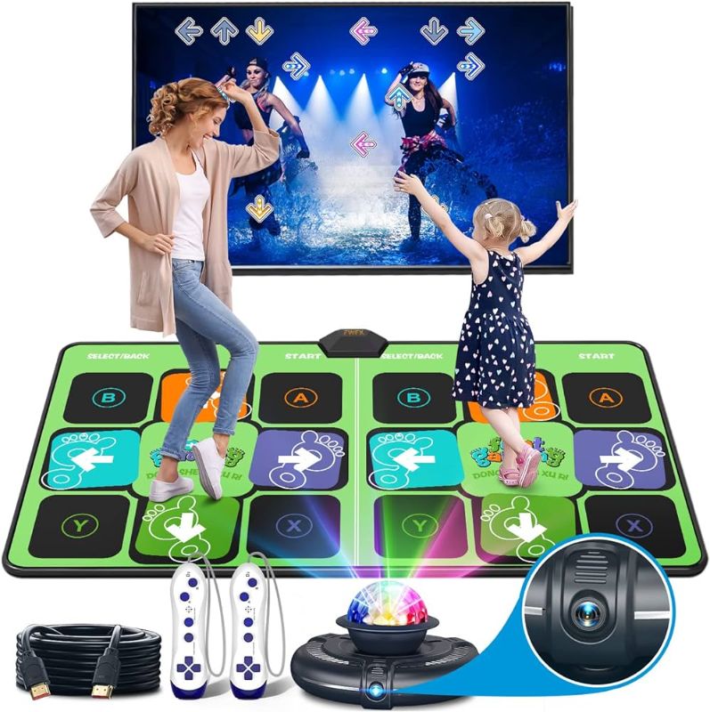 Photo 1 of FWFX Dance Mat Games for TV - Wireless Musical Electronic Dance Mats with HD Camera, Double User Exercise Fitness Non-Slip Dance Step Pad Dancing Mat