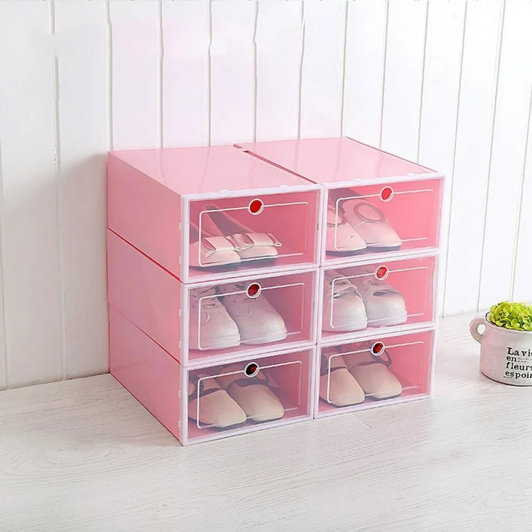 Photo 1 of Clear Plastic Stackable Shoe Storage Boxes