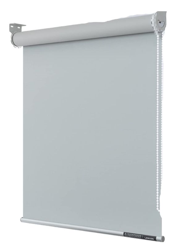 Photo 1 of 100% Blackout Roller Window Shades, Room Darkening Window Blinds (Grey - Width 19", Max Drop Height 79")