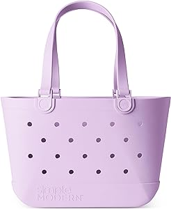 Photo 1 of Simple Modern Beach Bag Rubber Tote | Waterproof Large Tote Bag with Zipper Pocket for Beach, Pool Boat, Groceries, Sports | Getaway Bag Collection | Electric Lavender https://a.co/d/4iljWg3