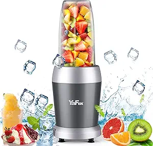 Photo 1 of YaFex Personal Blender for Shakes and Smoothies, 700W 6-Blade Smoothie Blender for Frozen Fruit and Ice, with 1 28 Oz Travel Bottle, 1 To-Go Lid, BPA Free & Dishwasher Safe (Gray/Silver)
