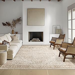 Photo 1 of BILEEHOME Area Rugs 9x12 Living Room,Washable Boho Neutral Modern Farmhouse Extra Large Rug for Bedroom 9 x 12,Beige 