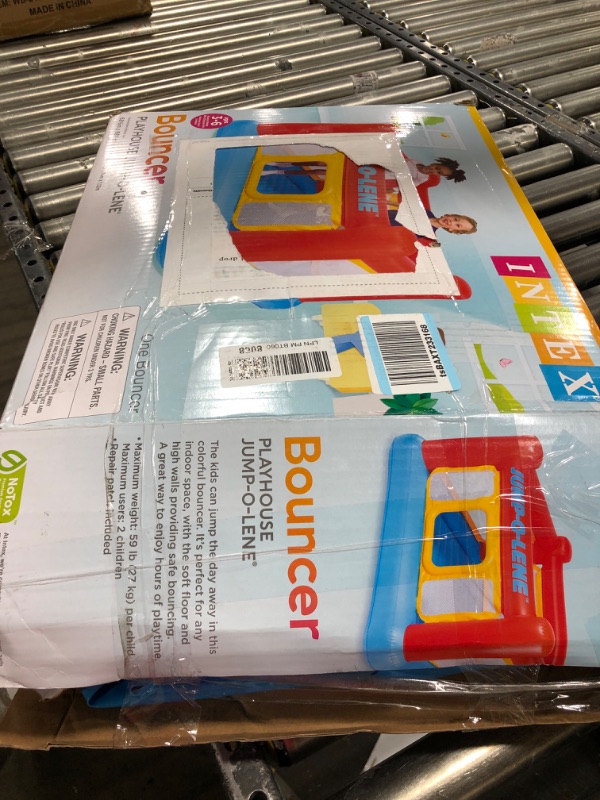 Photo 2 of Intex Inflatable Jump-O-Lene Playhouse Trampoline Bounce House for Kids Ages 3-6 Pool Red/Yellow, 68-1/2" L x 68-1/2" W x 44" H 1 Pack