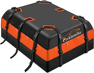 Photo 1 of FIVKLEMNZ Car Rooftop Cargo Carrier Roof Bag Waterproof for All Top of Vehicle with/Without Rack Includes Topper Anti-Slip Mat + Reinforced Straps + 6 Door Hooks + Luggage Lock(20 Cubic Feet) https://a.co/d/9Rp9BJ2
