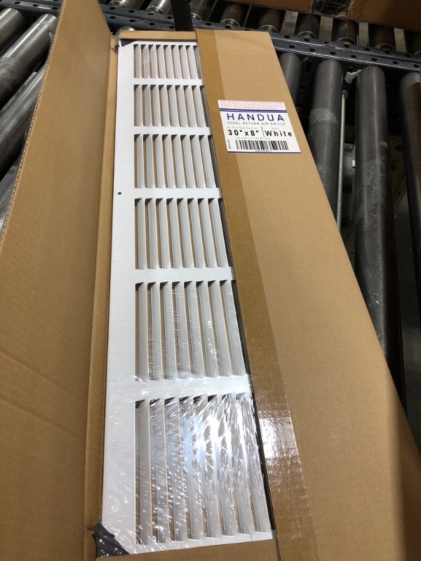 Photo 2 of 2 Pack of Handua 30"W x 8"H [Duct Opening Size] Steel Return Air Grille | Vent Cover Grill for Sidewall and Ceiling, White | Outer Dimensions: 31.75"W X 9.75"H for 30x8 Duct Opening
