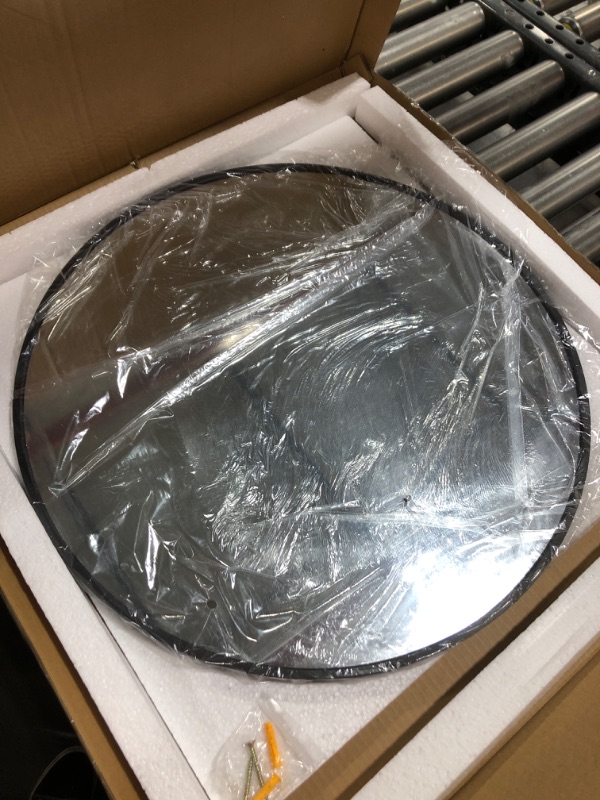 Photo 2 of 20” Round Mirror, Black Large Circle Metal Frame