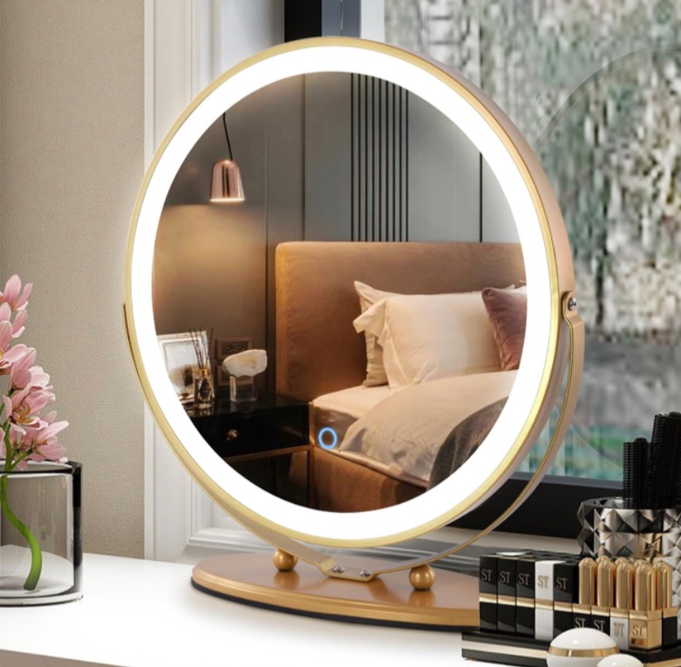 Photo 1 of LVSOMT 20" Vanity Makeup Mirror with Lights, 3 Color Lighting Dimmable LED Mirror, Touch Control, 360°Rotation