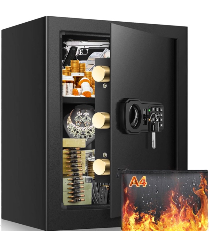 Photo 1 of 2.4 Cubic Large Fireproof Safe Box with Fireproof Document Bag, Personal Security Home Safe