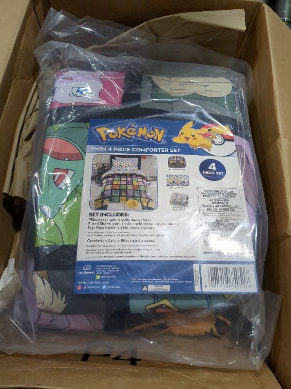 Photo 1 of Pokémon, "Kanto Favorites" Twin Bed in a Bag Set, 64" x 86", Multi Color