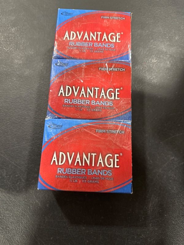 Photo 2 of 3 PACK- Alliance Rubber 26319 Advantage Rubber Bands Size #31, 1/4 lb Box Contains Approx. 212 Bands (2 1/2" x 1/8", Natural Crepe) 1/4 Pound 2 1/2 x 1/8 inches