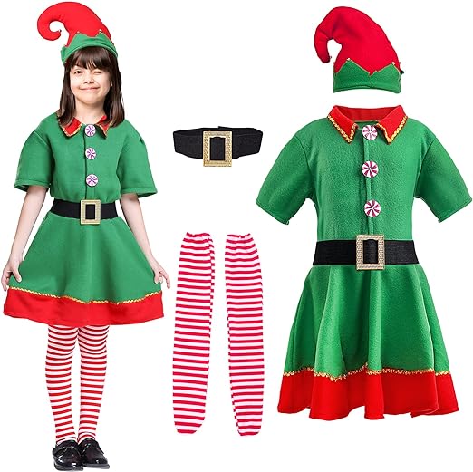 Photo 1 of Boys Girls Costume and Hat Holiday Helper Dress Set Fancy Party Outfits (3pk) (size:39-43in)