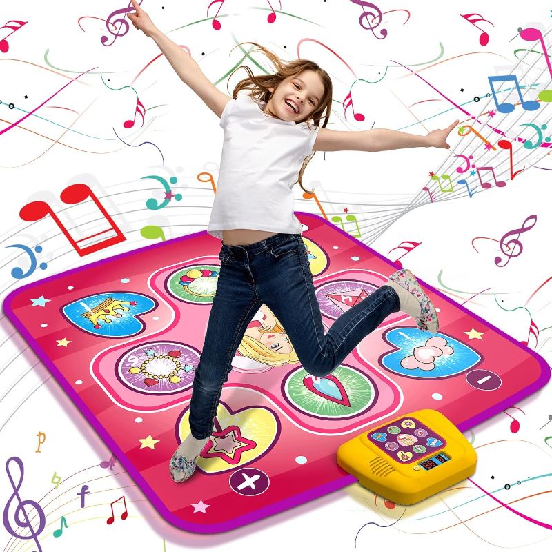 Photo 1 of beefunni Dance Mat,Girls Toy Gift for Ages 3 4 5 6,LED Dance Pad with 5 Fun Game Modes,Adjustable Volume,3 Challenge Levels,Built-in Music,Birthday Present for 3 4 5 6 Year Old Girls(Non-Slip)