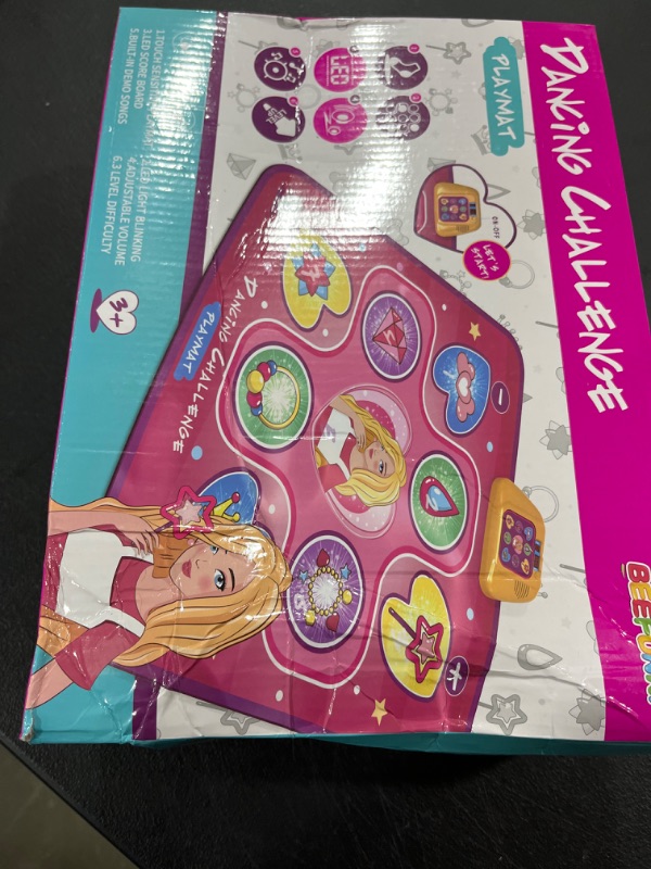 Photo 3 of beefunni Dance Mat,Girls Toy Gift for Ages 3 4 5 6,LED Dance Pad with 5 Fun Game Modes,Adjustable Volume,3 Challenge Levels,Built-in Music,Birthday Present for 3 4 5 6 Year Old Girls(Non-Slip)