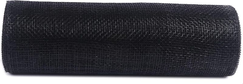 Photo 1 of 10 inch x 60 feet(20 Yards)-YYCRAFT Poly Mesh Ribbon for Decoration/Wreath Making Craft(Black,No Metallic Foil)