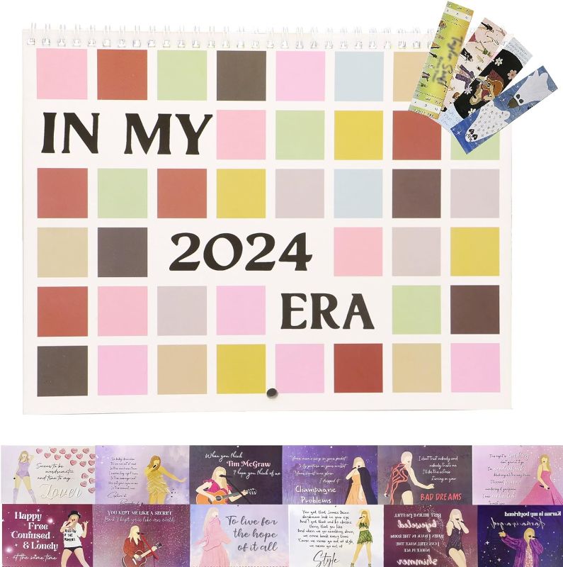 Photo 1 of 2024 Eras Tour Calendar,Music Singer Posters Album Cover Poster Wall Calendar, Music Posters Album Cover Poster Calendar 2024 for Fans Gift Music Lover, Wall Art Calendar for Jan. 2024 - Dec. 2024, 11" x 8.8"
