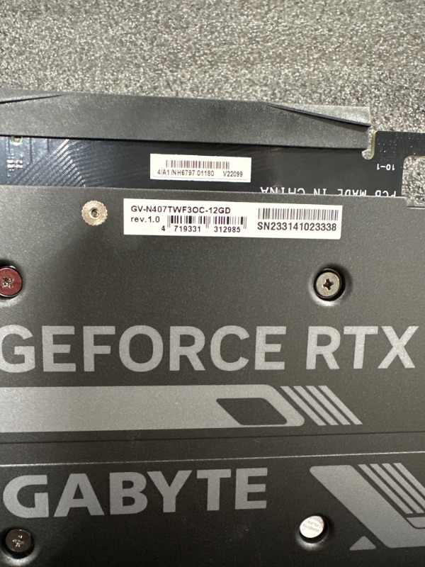 Photo 4 of GIGABYTE GeForce RTX 4070 Ti Gaming OC 12G Graphics Card, 3X WINDFORCE Fans, 12GB 192-bit GDDR6X, GV-N407TGAMING OC-12GD Video Card
