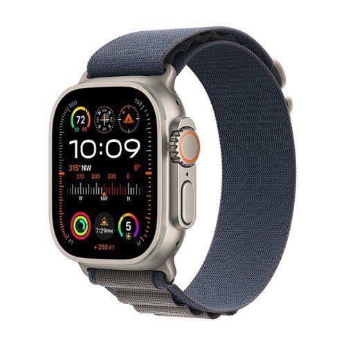 Photo 1 of Apple Watch Ultra 2 (GPS + Cellular) 49mm Titanium Case with Blue Alpine Loop - Large - Titanium
