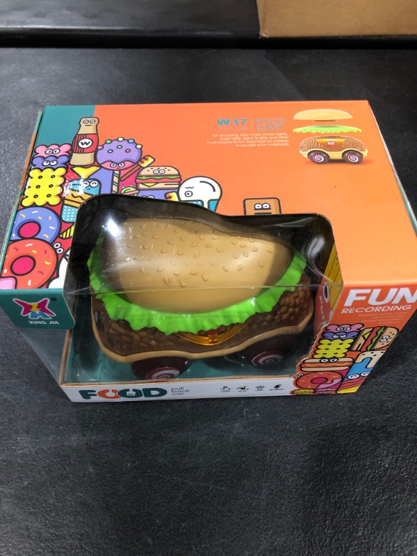 Photo 2 of Aodoll Baby Car Toys, Kids Toys for 3 4 5 6 7 Years Old, Pull Back Vehicles Toys, Boys & Girls Birthday Gift, LED Lights & Music, Cute Hamburger Shape