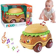 Photo 1 of Aodoll Baby Car Toys, Kids Toys for 3 4 5 6 7 Years Old, Pull Back Vehicles Toys, Boys & Girls Birthday Gift, LED Lights & Music, Cute Hamburger Shape