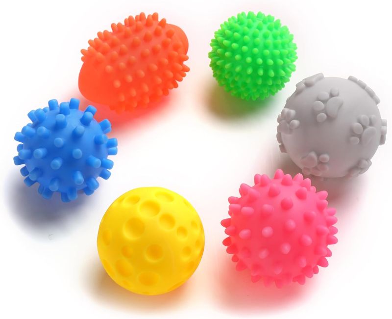 Photo 1 of 6PC Squeaky Balls for Medium Dogs, Safe Vinyl Balls Pet Toy,Dog Ball Toy (Medium)
