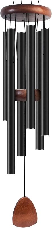 Photo 1 of 26" Aluminum Wind Chimes for Zen Outdoor Decor with Wind Catcher - Classic Black Wind Chimes for Outside,Patio Decor Ideal Unisex Gift for Garden & Patio Ambiance
