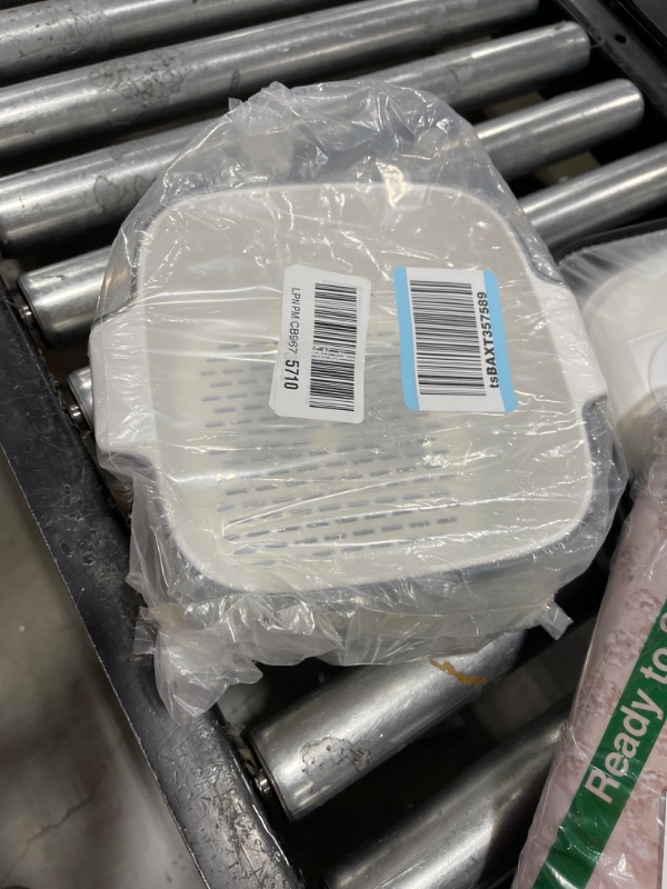 Photo 1 of 4.3 Quart Kitchen Colanders Bowl Set, Fruit Vegetable Washing Basket, 2 in 1 Food Fruit Strainers, Large Plastic Double Layered Strainer for Pasta, Berry, Salads?White,Small? White/Small