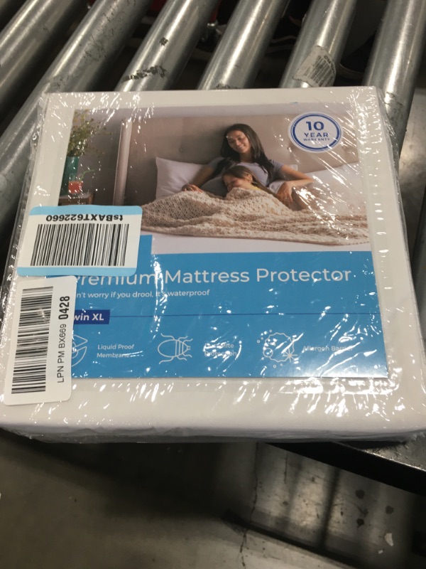 Photo 2 of Linenspa Waterproof Smooth Top Premium Twin XL Mattress Protector, Breathable & Hypoallergenic Twin XL Mattress Covers - Packaging may vary White