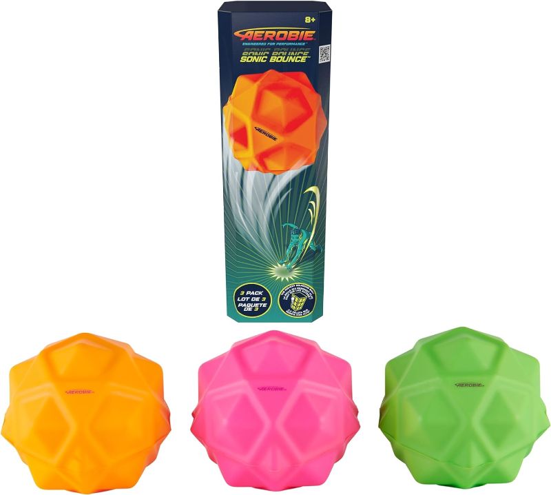 Photo 1 of Aerobie Sonic Bounce Ball, Spiky Bouncy Balls for Kids & Kids Toys, Outdoor Games & Birthday Party Favors for Kids & Teens Aged 8 & Up, 3-Pack
