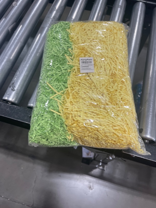 Photo 2 of 1LB Easter Crinkle Cut Paper Shred Filler Recyclable Gift Wrap confetti Raffia Grass Shred Paper for Easter Baskets Filler Creative Eggs Decor (Yellow & Green) Yellow/Green