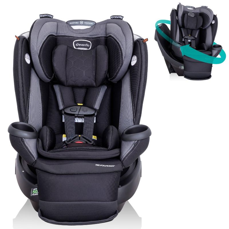 Photo 1 of Evenflo Revolve360 Extend All-in-One Rotational Car Seat with Quick Clean Cover (Revere Gray)

