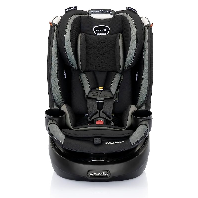 Photo 1 of Evenflo Revolve360 Slim 2-in-1 Rotational Car Seat with Quick Clean Cover (Salem Black)
