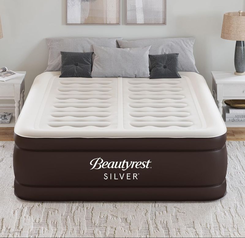 Photo 1 of Beautyrest Silver 18" Duet Air Mattress, Queen Size - Dual Control Sleep Zones, Edge Support, High-Speed Pump, Ideal for Camping & Guests, Puncture-Resistant Inflatable Bed
