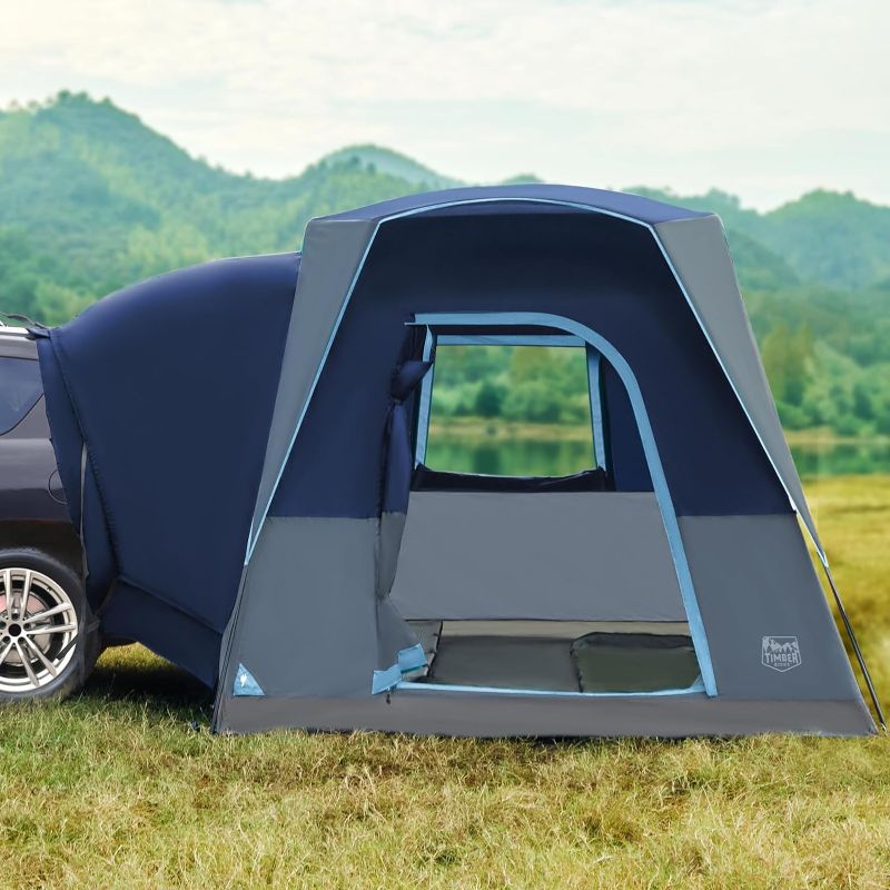 Photo 1 of 
TIMBER RIDGE 5 Person SUV Tent with Movie Screen Weather Resistant Portable for Car SUV Van Camping, Includes Rainfly and Storage Bag, 10' W X 8' L X 7.1' H
