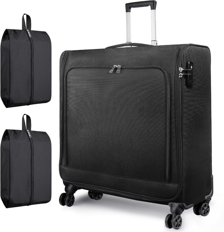 Photo 1 of Bukere Rolling Garment Bags with Wheels for Travel, Wheeled Garment Luggage Bag with TSA Locks for Men and Women, 4 Spinner Wheels, Separate Suit Compartment, Checked-Large 26-Inch Suitcase