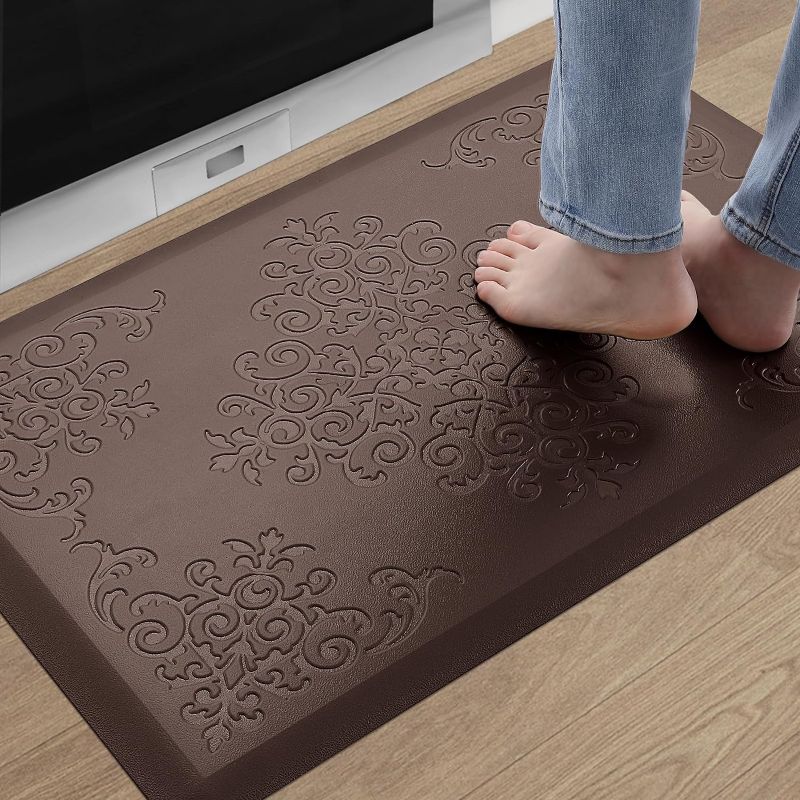 Photo 1 of \DEXI Anti-Fatigue Kitchen Floor Mats - Non-Slip Waterproof Kitchen Rug, 30x20 Inch Comfort Mat for Standing All Day,Brown