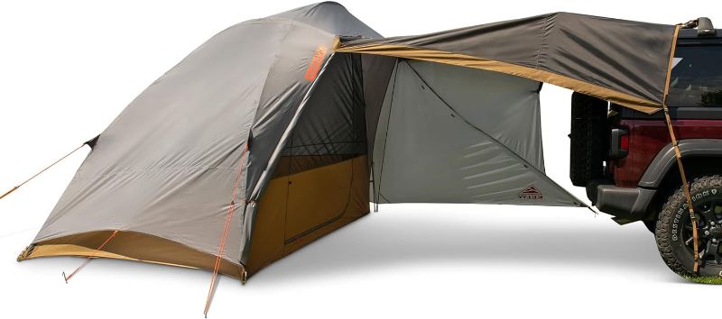 Photo 1 of Kelty Caboose 4P Tent and Vehicle Awning Shelter, Universal Attachment for Vans, Trucks, SUVs, Standing Height Door, Massive Vestibule, Fully Freestanding, Designed in Sunny Colorado (2023)

