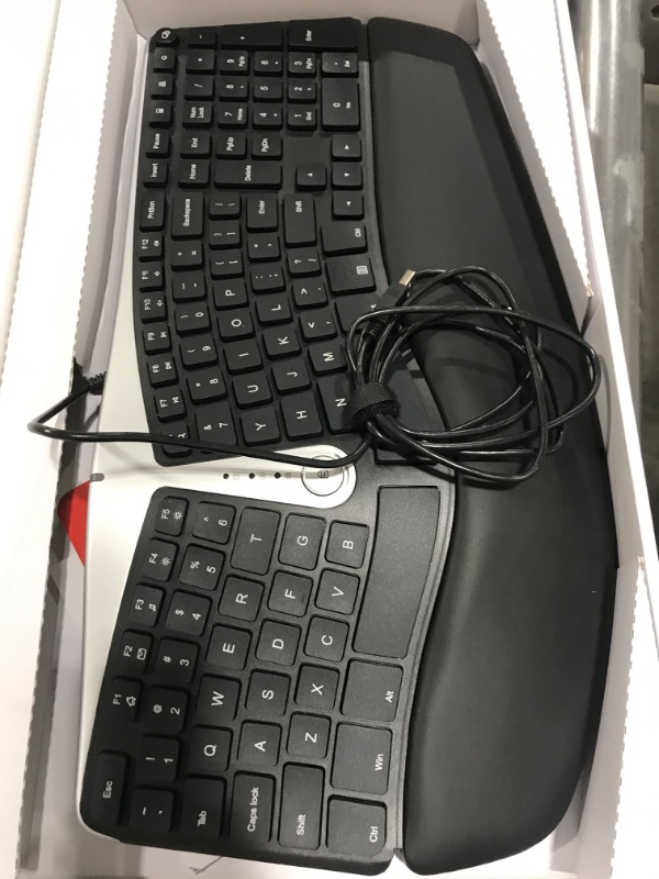 Photo 2 of Nulea Ergonomic Keyboard, Wired Split Keyboard with Pillowed Wrist and Palm Support, Featuring Dual USB Ports, Natural Typing Keyboard for Carpal Tunnel, Compatible with Windows/Mac