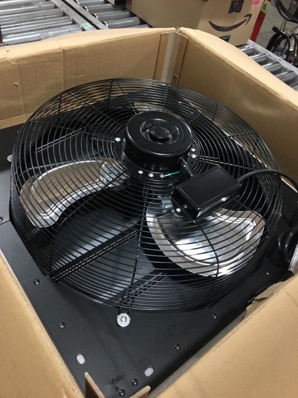 Photo 2 of VENTISOL 20 Inch Shutter Exhaust Fan Wall Mounted, Aluminum Venting Fan with 1.65 Meters Power Cord Kit,High Speed 3500CFM, Automatic Ventilation Fan for Garage,Greenhouse,Attic,Shed,Shop 20" Exhaust Fan
