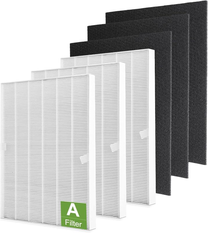 Photo 1 of 115115 Replacement Filters A for Winix PlasmaWave Air Purifier C535, 5300-2, 6300-2, 5300, 6300, AM90, P300, 3 True HEPA Size 21 Filter + 3 Activated Carbon Pre-Filters
