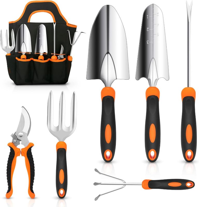 Photo 1 of Garden Tool Set, CHRYZTAL Stainless Steel Heavy Duty Gardening Tool Set, with Non-Slip Rubber Grip, Storage Tote Bag, Outdoor Hand Tools, Ideal Garden Tool Kit Gifts for Women and Men