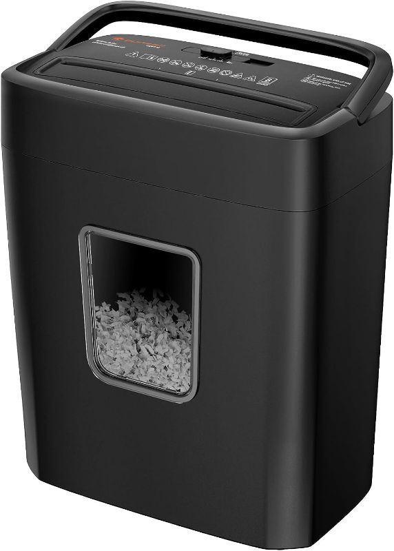 Photo 1 of Limited-time deal: Bonsaii Paper Shredder, 8-Sheet Crosscut Shredder with 4.2 Gallon Bin Shred Credit Card/Mail/Staple/Clip, P-4 Security Level Document Shredder with Handle for Home Office (C261-C) 