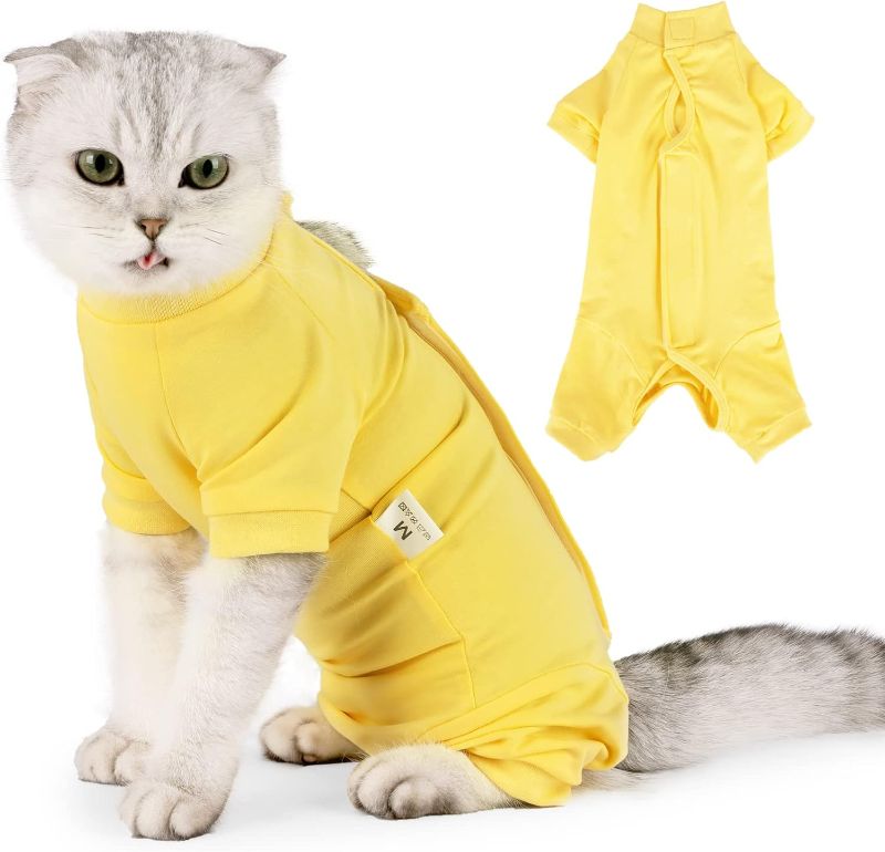 Photo 1 of Cat Surgical Recovery Suit Professional for Male Female Dog Abdominal Wounds Cone E-Collar Alternative, Anti-Licking Or Skin Diseases Pet Surgical Recovery Pajama Suit, Soft Fabric Onesies for Cats