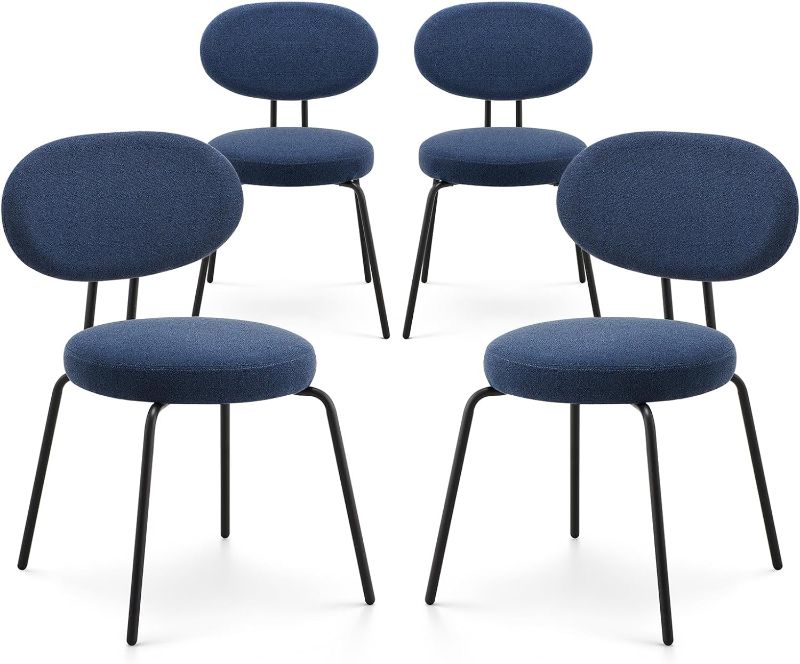 Photo 1 of COLAMY HY-6151-Blue-2Sets-02 Tufted Dining Chairs, Set of 4, Blue
