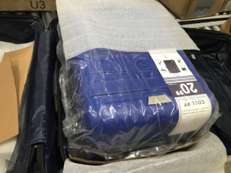 Photo 3 of Coolife Luggage 3 Piece Set Suitcase Spinner Hardshell Lightweight TSA Lock 4 Piece Set blue