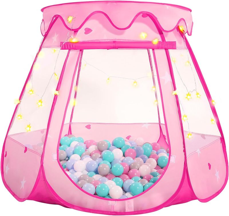 Photo 1 of Pop Up Princess Tent with Star Light, Toys for 1 2 3 Year Old Girl Birthday Gift, Ball Pits for Toddlers 1-3, Toys for Girls with Carrying Bag, Indoor&Outdoor Play Tent for Kids 