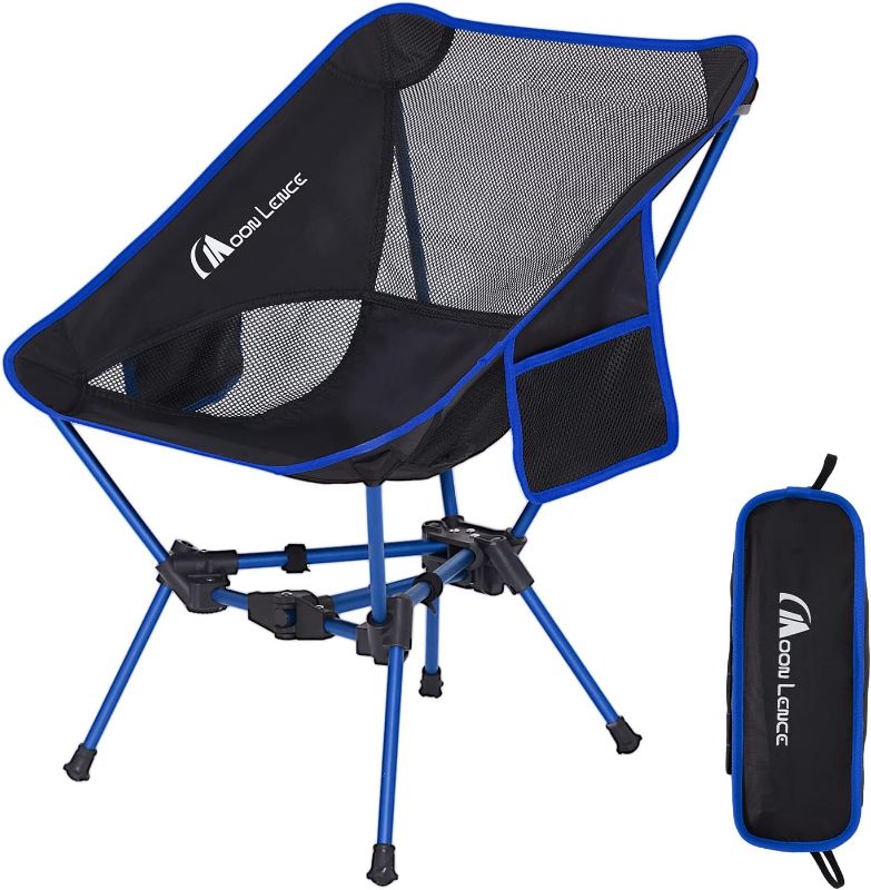 Photo 1 of MOON LENCE Compact Camping Chair Portable Folding Chair - The 4th Generation Travel Chair - Portable, Lightweight Camping Chair for Picnic Mountaineering, Beach