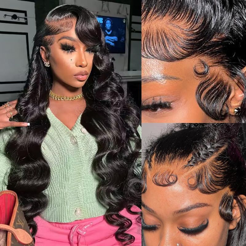 Photo 1 of Cikana 28 Inch Body Wave 13x6 Lace Front Wigs Human Hair 180% Density 13x6 HD Transparent Frontal Wigs Human Hair Glueless Brazilian Virgin Human Hair Lace Front Wigs Pre Plucked with Baby Hair https://a.co/d/ijJRERT