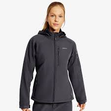Photo 1 of Haimont Women's Fleece Lined Softshell Jacket with Hood, Athletic Water-Resistant Warm Windproof Coats with 7 Pockets Hiking SIZE M 